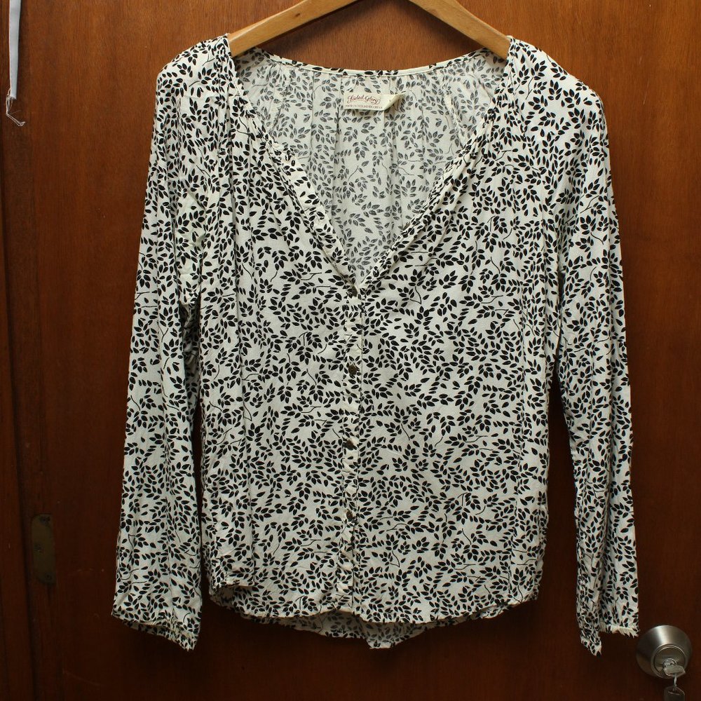 Button up Print Blouse